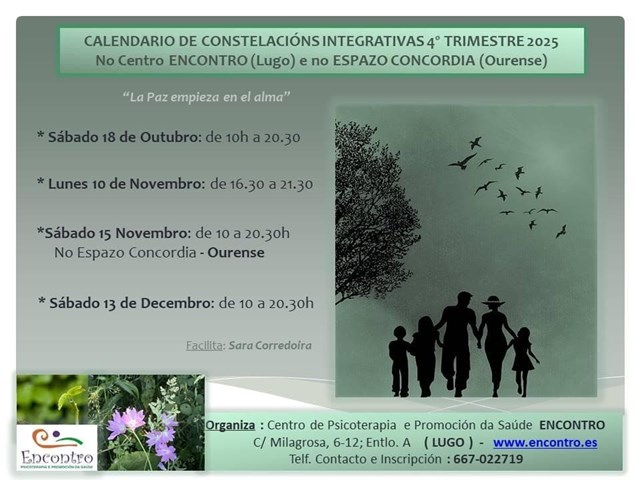 CALENDARIO CONSTELACIÓNS 4º TRIMESTRE 2025